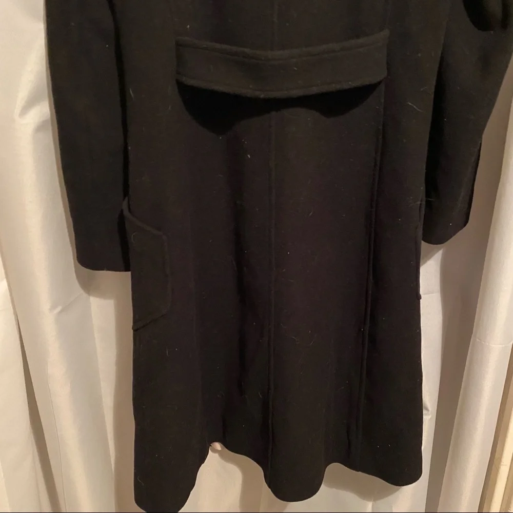 Nicole Miller New York Faux Pink Fur Black Wool coat Size 4. - Picture 5 of 5